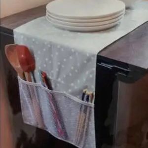 Mini Fridge Caddy Green Polka Dot Table Runner 50 x 13”